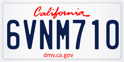 CA license plate 6VNM710
