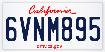 CA license plate 6VNM895