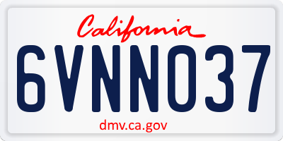 CA license plate 6VNN037