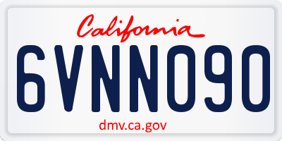CA license plate 6VNN090