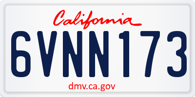 CA license plate 6VNN173