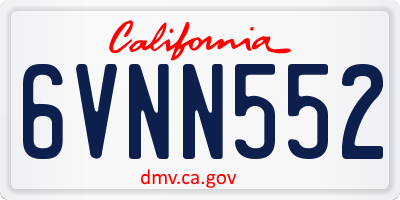 CA license plate 6VNN552