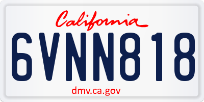 CA license plate 6VNN818
