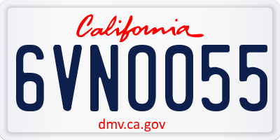 CA license plate 6VNO055