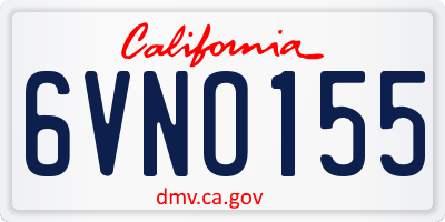 CA license plate 6VNO155