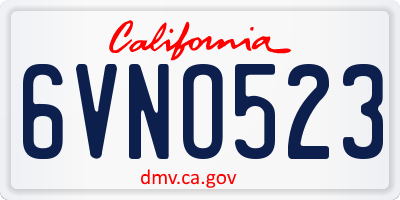 CA license plate 6VNO523