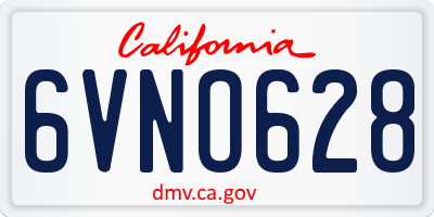 CA license plate 6VNO628