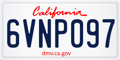 CA license plate 6VNP097