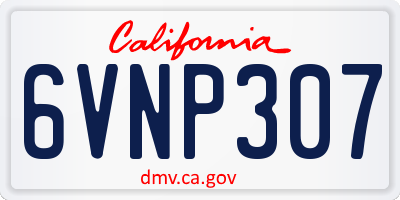 CA license plate 6VNP307