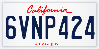 CA license plate 6VNP424