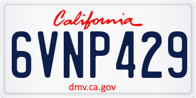 CA license plate 6VNP429
