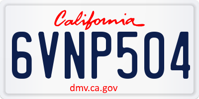 CA license plate 6VNP504
