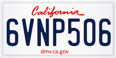 CA license plate 6VNP506