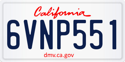 CA license plate 6VNP551