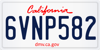 CA license plate 6VNP582
