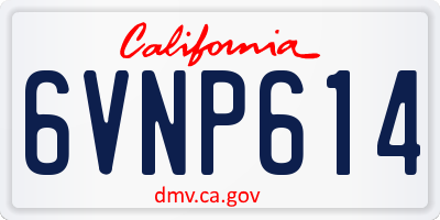 CA license plate 6VNP614