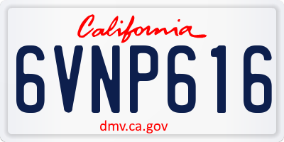 CA license plate 6VNP616
