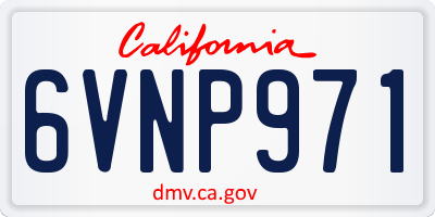 CA license plate 6VNP971