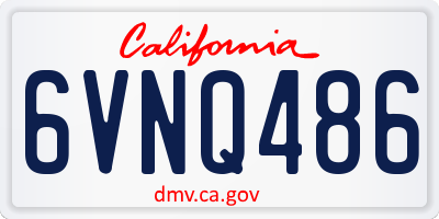 CA license plate 6VNQ486