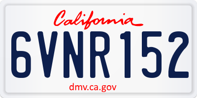 CA license plate 6VNR152