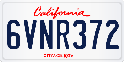 CA license plate 6VNR372