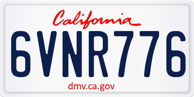 CA license plate 6VNR776