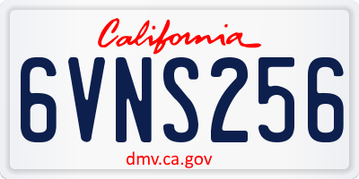 CA license plate 6VNS256