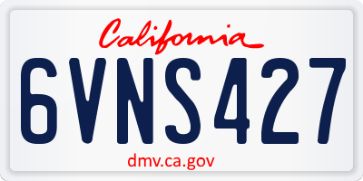 CA license plate 6VNS427