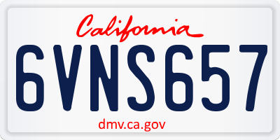 CA license plate 6VNS657