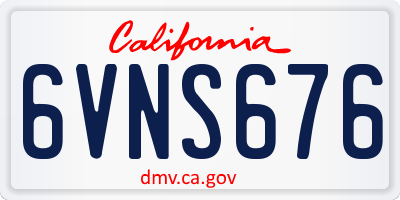 CA license plate 6VNS676
