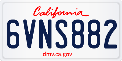 CA license plate 6VNS882