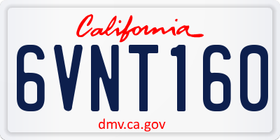 CA license plate 6VNT160