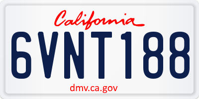 CA license plate 6VNT188