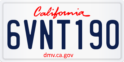 CA license plate 6VNT190