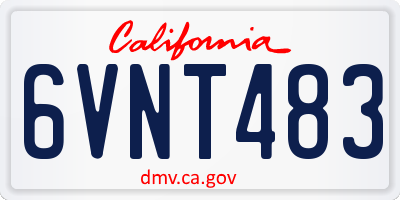 CA license plate 6VNT483