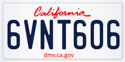 CA license plate 6VNT606