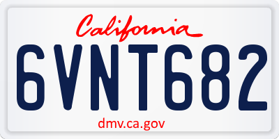 CA license plate 6VNT682
