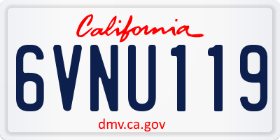 CA license plate 6VNU119