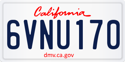 CA license plate 6VNU170