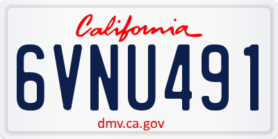 CA license plate 6VNU491