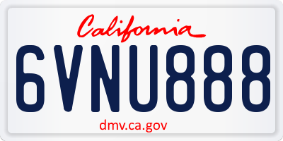 CA license plate 6VNU888