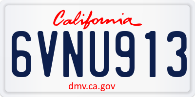 CA license plate 6VNU913