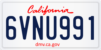 CA license plate 6VNU991