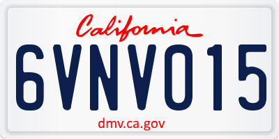 CA license plate 6VNV015
