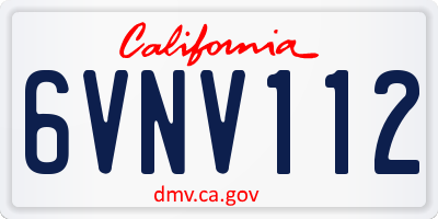 CA license plate 6VNV112