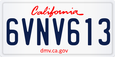 CA license plate 6VNV613