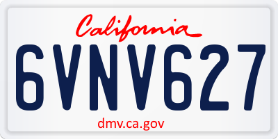 CA license plate 6VNV627