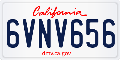 CA license plate 6VNV656