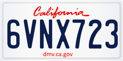 CA license plate 6VNX723