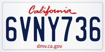 CA license plate 6VNY736